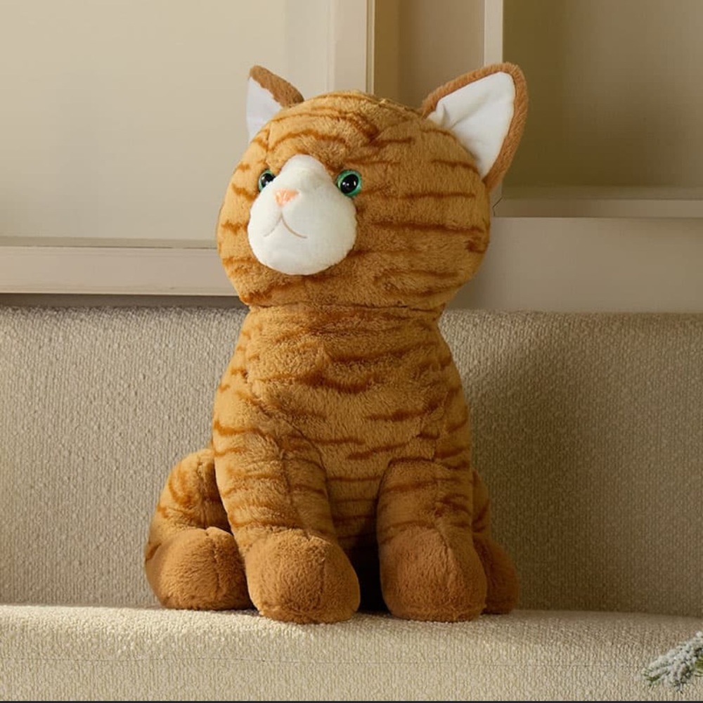 Large Plush Orange Tabby Cat Toy - Soft Stuffed Pet Companion 🐈🐱